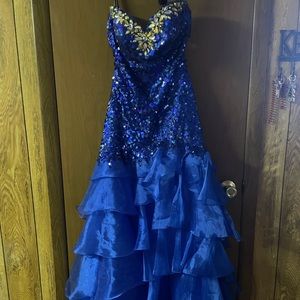 Royal blue sequin ball gown